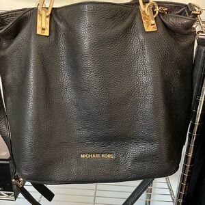 Michael Kors Black Leather Tote Bag/Purse